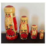Vintage Russian Santa Motif Nesting Dolls