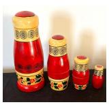 Vintage Russian Santa Motif Nesting Dolls