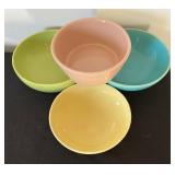 Variety of Pastel Serving Bowls by Hall, Franciscan and Russel Wright