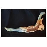 Two Hand Painted Animal Jaw Bones