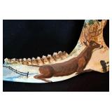 Two Hand Painted Animal Jaw Bones