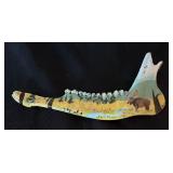 Two Hand Painted Animal Jaw Bones