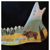Two Hand Painted Animal Jaw Bones