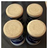 Four Handcrafted Pottery Cups