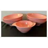 Seven Vintage Pink Boonton Ware Bowls