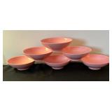 Seven Vintage Pink Boonton Ware Bowls
