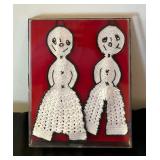 Figural Handcrafted Knit Framed Decor