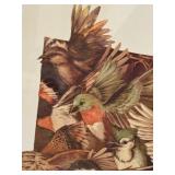 Framed Ink Jet Print Red Throated, Black Capped Spotted Barred Birds by Teagan White