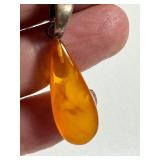 Pair of Sterling Silver and Baltic Amber Necklace
