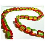 Vintage Celluloid Lime Watermelon Beaded Necklace