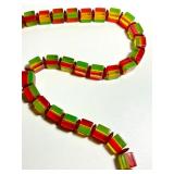 Vintage Celluloid Lime Watermelon Beaded Necklace