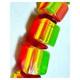 Vintage Celluloid Lime Watermelon Beaded Necklace