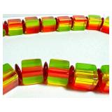 Vintage Celluloid Lime Watermelon Beaded Necklace