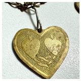 Vintage Coppertone Heart Necklace