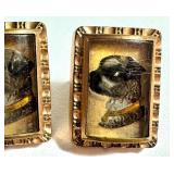 Pair of Antique Victorian Hand Painted Dog Figurine Cufflinks