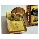 Pair of Antique Victorian Hand Painted Dog Figurine Cufflinks