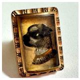 Pair of Antique Victorian Hand Painted Dog Figurine Cufflinks