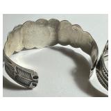 Two Vintage Sterling and Turquoise Bracelets