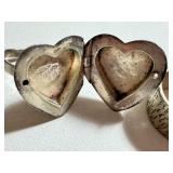 Two Vintage Sterling Rings and including a Vintage Sterling Heart Shaped Locket Ring