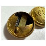Two Vintage Bb - l - AGENT - l - Stock RAILROAD UNIFORM BUTTON small gilt
