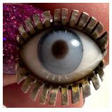 Vintage Eyeball Sterling Pin / Vintage Realistic Eyeball Pin