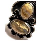 Vintage Lace Agate and Silver Ring