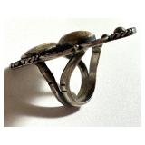 Vintage Lace Agate and Silver Ring