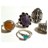 Selection of Vintage Rings including Sterling Silver