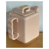 Vintage Gonder Cubistic Design Pastel Pink Coffee / Tea Pot Modernism