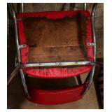Two Red Mid Century Chrome Chairs
