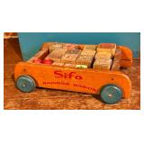 Vintage Sifo Rainbow Wagon, Toy Box and Blocks