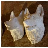 Plaster Dog Sculpture and 6 Dog Motif Plaques