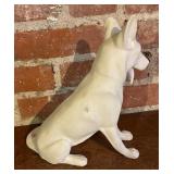 Plaster Dog Sculpture and Four Dog Motif Plaques