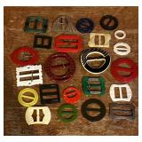 Variety of Vintage Belt Buckles including Vintage Art Deco Bakelite Belt Buckles