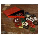 Variety of Vintage Belt Buckles including Vintage Art Deco Bakelite Belt Buckles