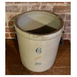 Vintage Redwing Pottery 6 Gallon Crock with Handles