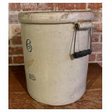 Vintage Redwing Pottery 6 Gallon Crock with Handles