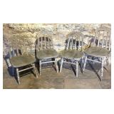 Four Vintage Grey Painted Wooden Children
