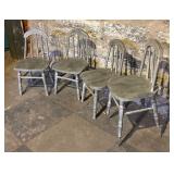 Four Vintage Grey Painted Wooden Children