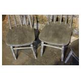 Four Vintage Grey Painted Wooden Children