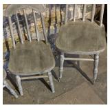 Four Vintage Grey Painted Wooden Children