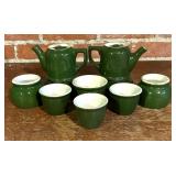 Vintage Forest Green Pots, Bowls and Dishes by Hall