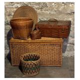 Vintage Woven Baskets and Trunk