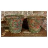 Pair of Vintage Woven Baskets