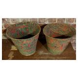 Pair of Vintage Woven Baskets