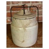 Vintage One Gallon Diamond Stickline Adhesive Crock