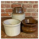 Vintage Crocks and Spittoon