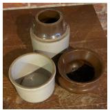 Vintage Crocks and Spittoon