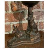 Vintage Metal German Shepard Figurine Table Lamp
