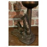 Vintage Metal German Shepard Figurine Table Lamp